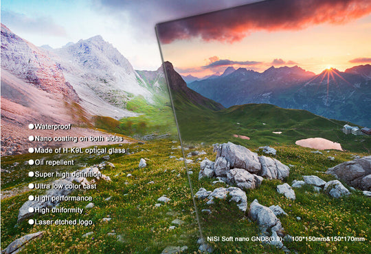 Nisi 150x170mm Nano IR Soft Graduated Neutral Density Filter ��� ND8 (0.9) ��� 3 Stop