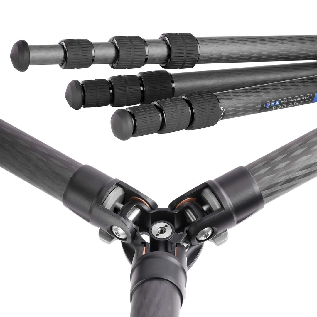 Leofoto LS-324C Ranger Series 4 Section Carbon Fibre Tripod with LH-40LR (Lever Release) Ball Head
