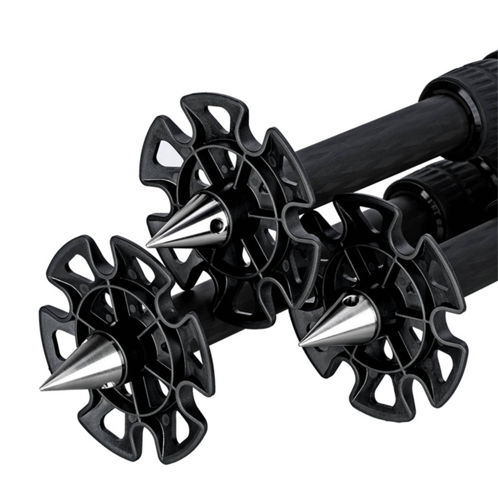 Leofoto TFW Stainless Steel Tripod Spikes with Snow/Sand Shoes for 3/8��� Threaded Tripod Legs