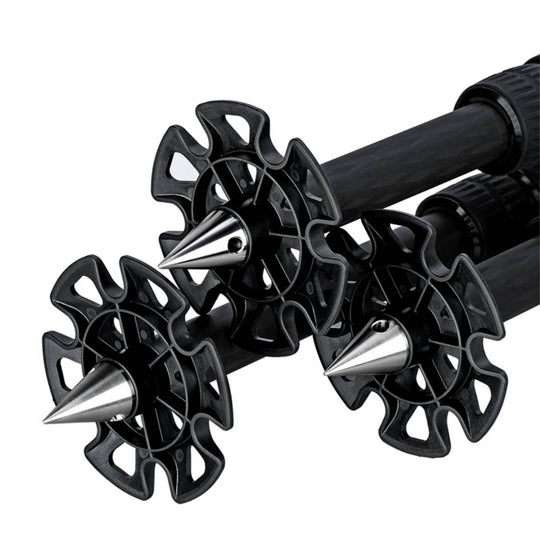 Leofoto TFW Stainless Steel Tripod Spikes with Snow/Sand Shoes for 3/8��� Threaded Tripod Legs