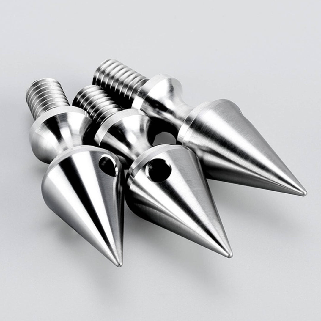 Leofoto TFW Stainless Steel Tripod Spikes with Snow/Sand Shoes for 3/8��� Threaded Tripod Legs