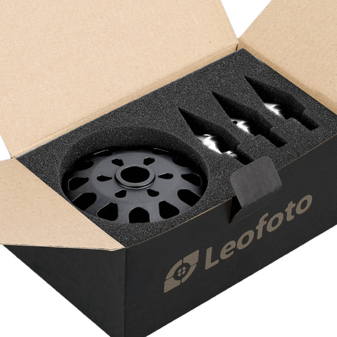 Leofoto TFW Stainless Steel Tripod Spikes with Snow/Sand Shoes for 3/8��� Threaded Tripod Legs