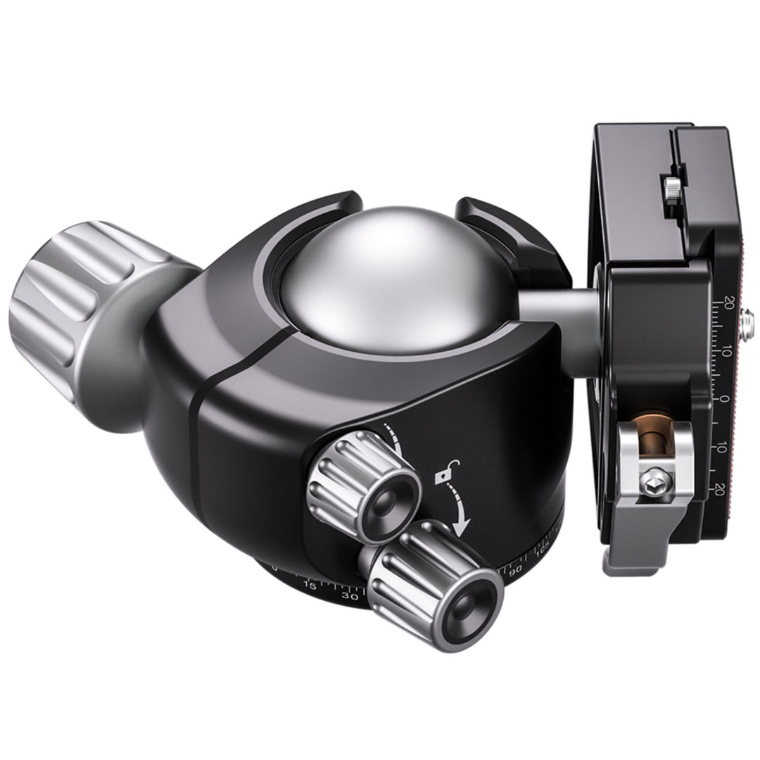 Leofoto LH-47LR 47mm Low Profile Ball Head with LR-60 Quick Release Lever Clamp and QP-70N Plate