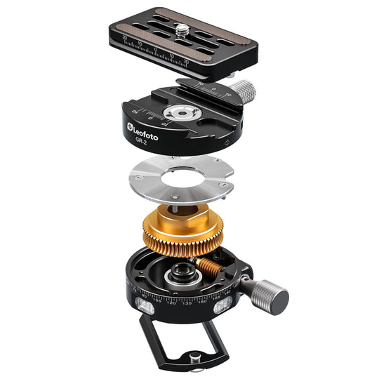 Leofoto GR-2 60mm Geared Panning Clamp with QP-70N Plate