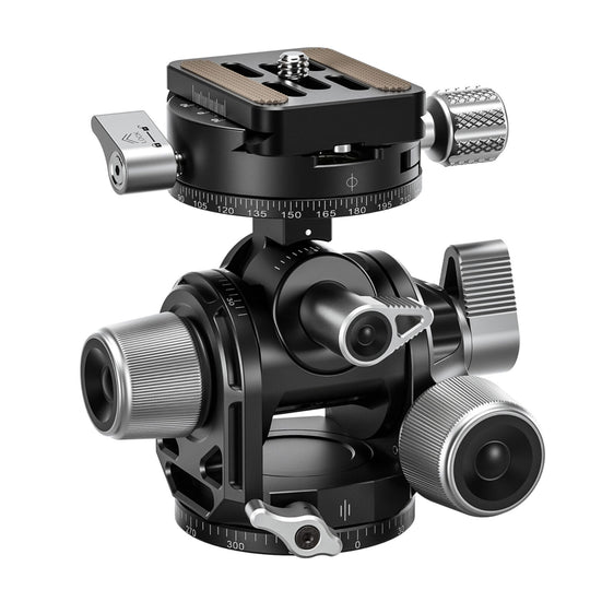 Leofoto G3 50mm 3-Axis Geared Head with BPL-50N Plate