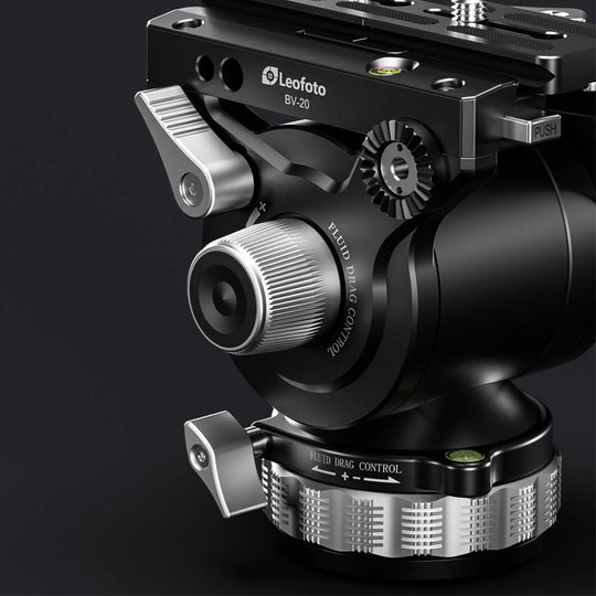 Leofoto BV-20 75mm Base Video Fluid Head with Arca PU-130D Plate