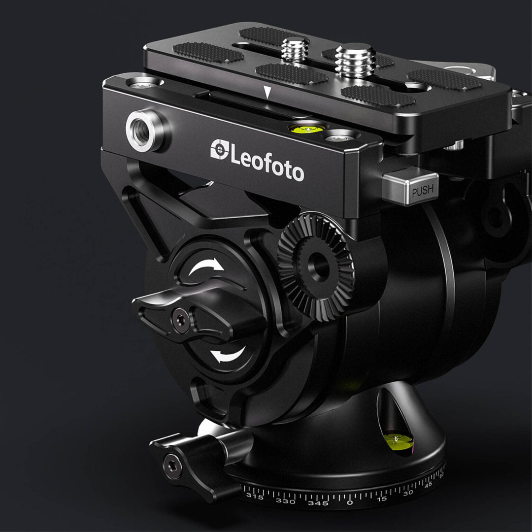 Leofoto BV-10L 60mm Base Lever Release Video Fluid Head with Arca PU-90 Plate