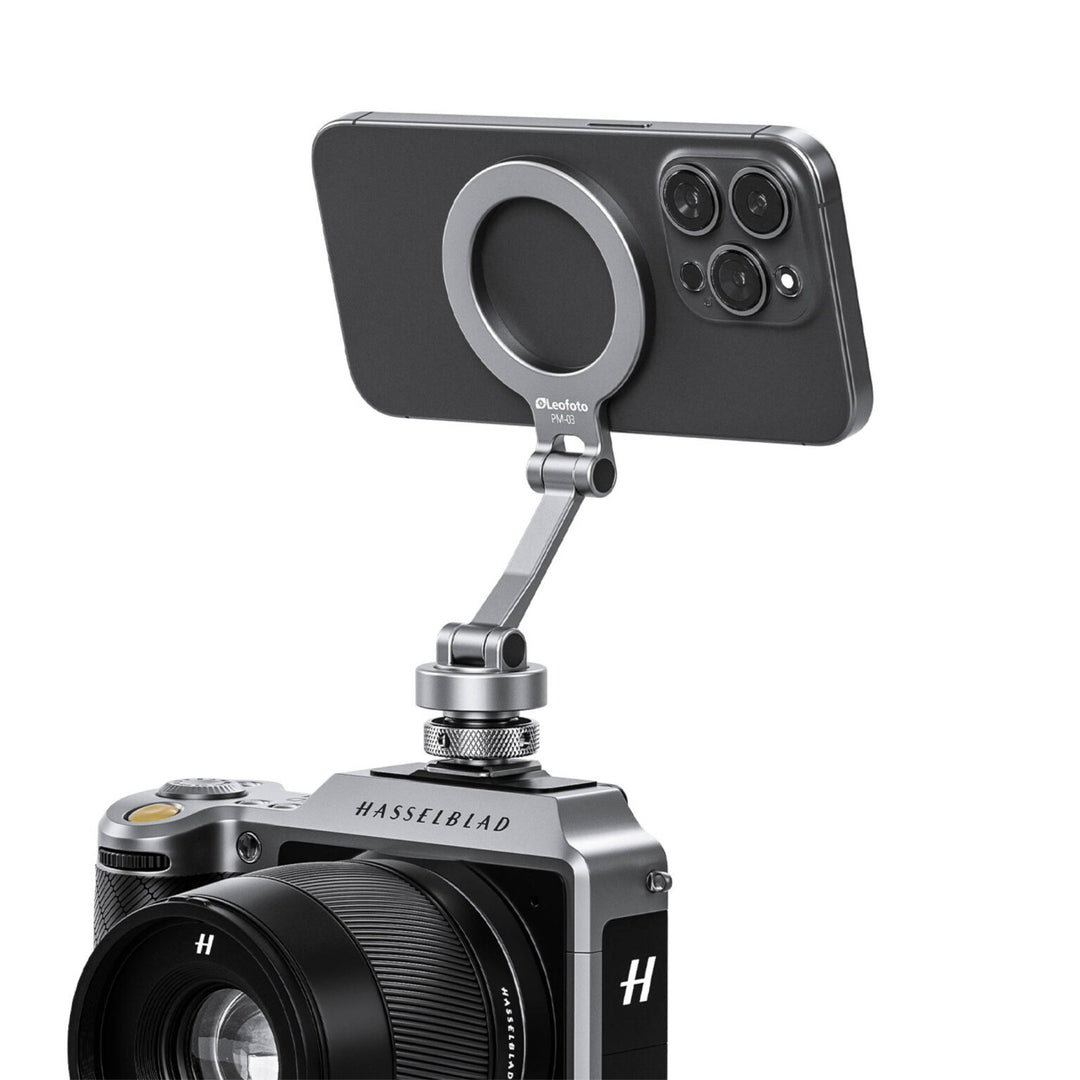 Leofoto PM-03 Magnetic Phone Mount with Cold Shoe Mount ��� Silver