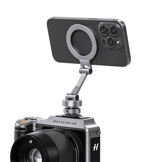 Leofoto PM-03 Magnetic Phone Mount with Cold Shoe Mount ��� Silver