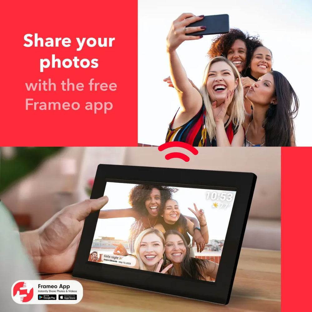 Firefly Frameo 10.1" Wi-Fi Digital Photo Frame - Glass