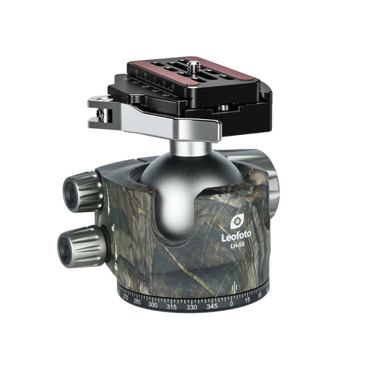Leofoto LH-55LR 55mm Low Profile Ball Head with LR-70 Quick Release Lever Clamp and QP-70N Plate ��� Camouflage