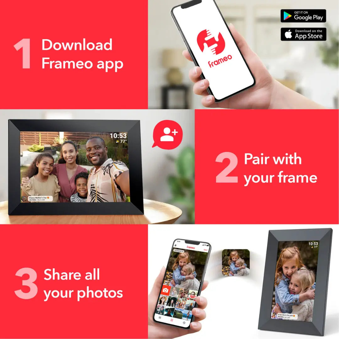 Firefly Frameo 10.1" Wi-Fi Digital Photo Frame - Black
