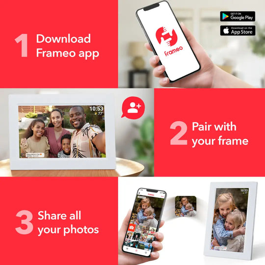 Firefly Frameo 10.1" Wi-Fi Digital Photo Frame - White