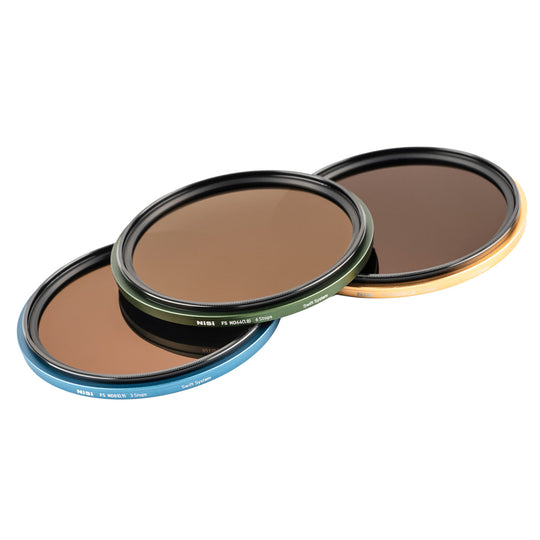 NiSi SWIFT FS ND Filter Kit with ND8 (3 Stop), ND64 (6 Stop) and ND1000 (10 Stop) for 52mm | 55mm | 58mm | 62mm Filter Threads + Case