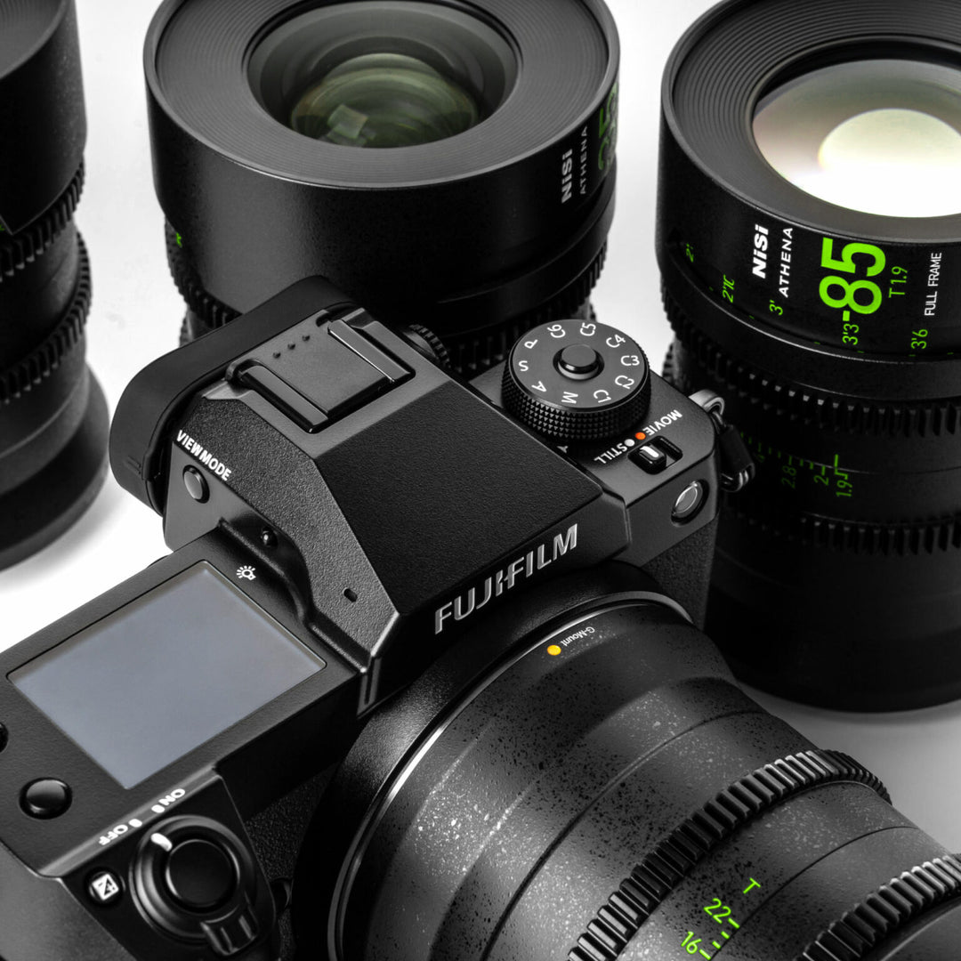 NiSi ATHENA PRIME Full Frame Cinema Lens ADD-ON Kit with 3 Lenses 18mm T2.2 , 40mm T1.9, 135 T2.2 + Hard Case (G Mount | No Drop In Filter)