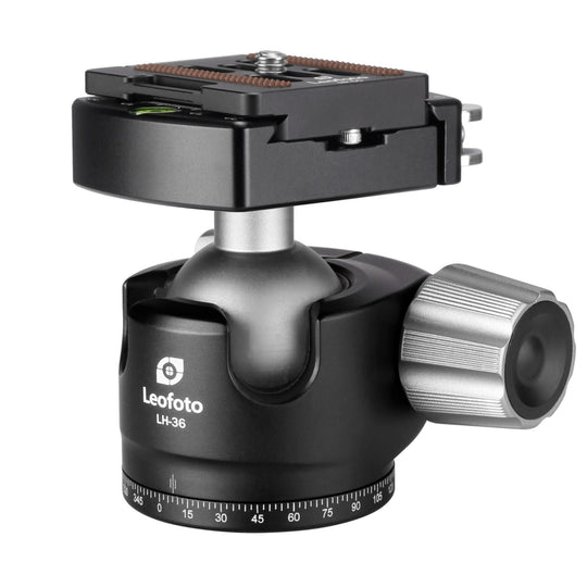 Leofoto LH-36LR 36mm Low Profile Ball Head with LR-50 Quick Release Lever Clamp and NP-50 Plate
