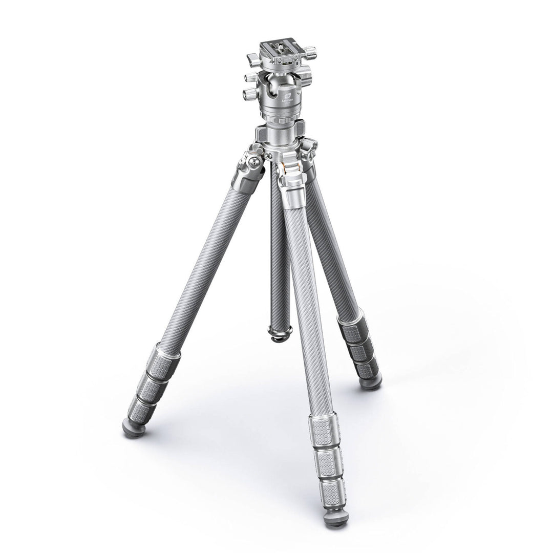 Leofoto LG-324C Silver 4 Section Water Resistant Carbon Fibre Tripod with LH-40R Ball Head