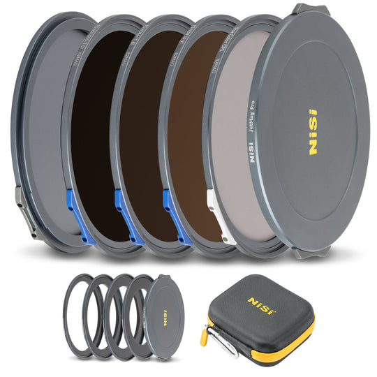 NiSi JetMag Pro Landscape ND Kit 82MAG Magnetic Filter Kit (FS ND 3 Stop, FS ND 6 Stop, FS ND 10 Stop, TC CPL, 67mm/72mm/77mm/82mm Adaptors, Two Front Caps, Back Cap, Caddy Pouch)
