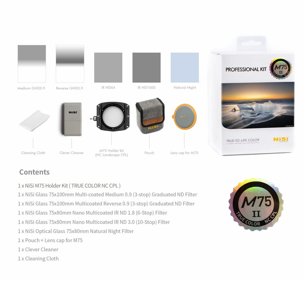 NiSi M75-II 75mm Professional Kit with True Color NC CPL