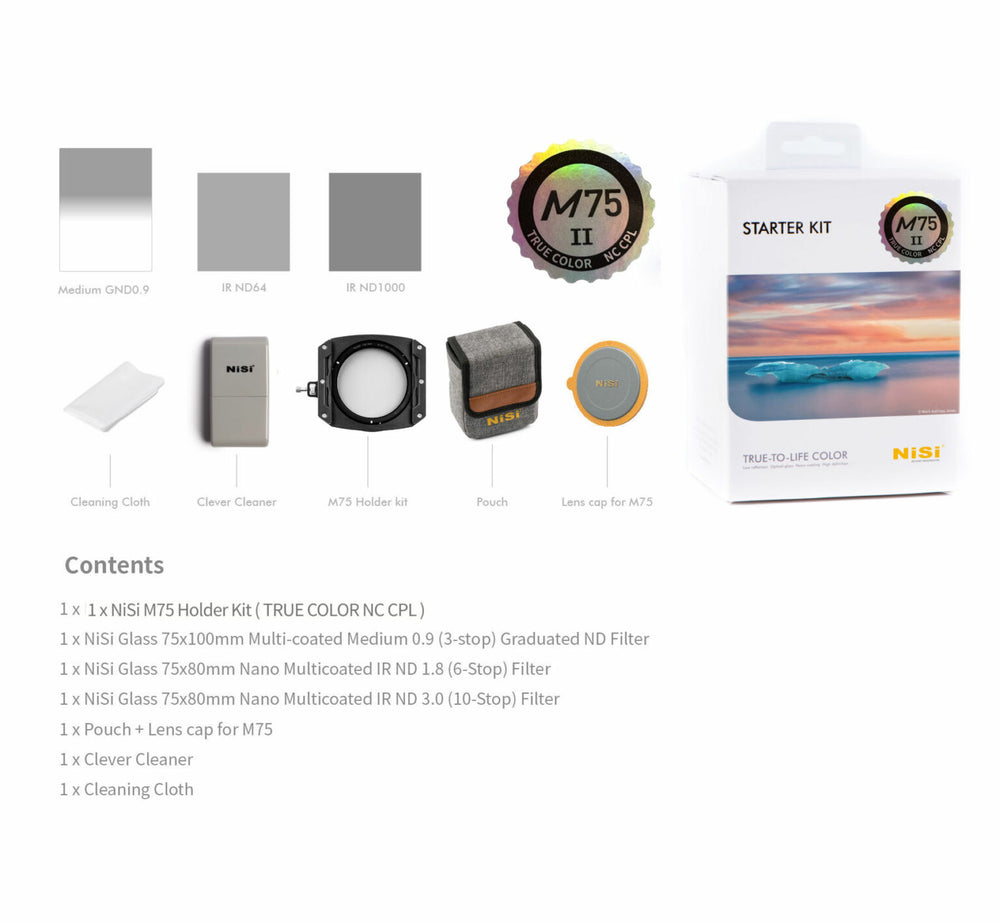 NiSi M75-II 75mm Starter Kit with True Color NC CPL