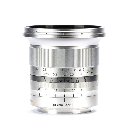 NiSi 15mm f/4 Sunstar Super Wide Angle Full Frame ASPH Lens in Silver (Canon RF Mount)