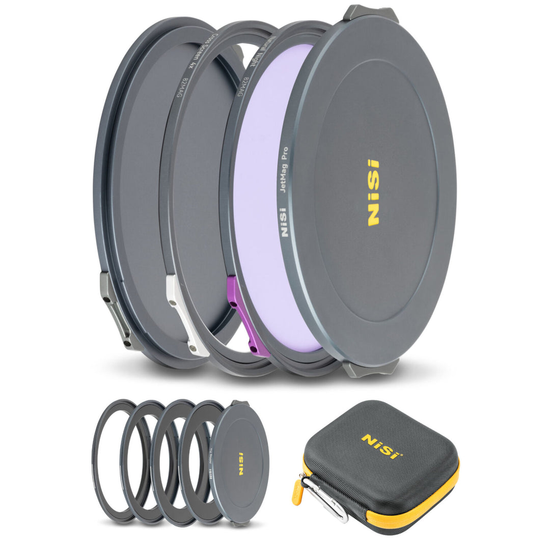 NiSi JetMag Pro Night Kit 82MAG Magnetic Filter Kit (Natural Night, Cross Screen 4x, 67mm/72mm/77mm/82mm Adaptors, Two Front Caps, Back Cap, Caddy Pouch)
