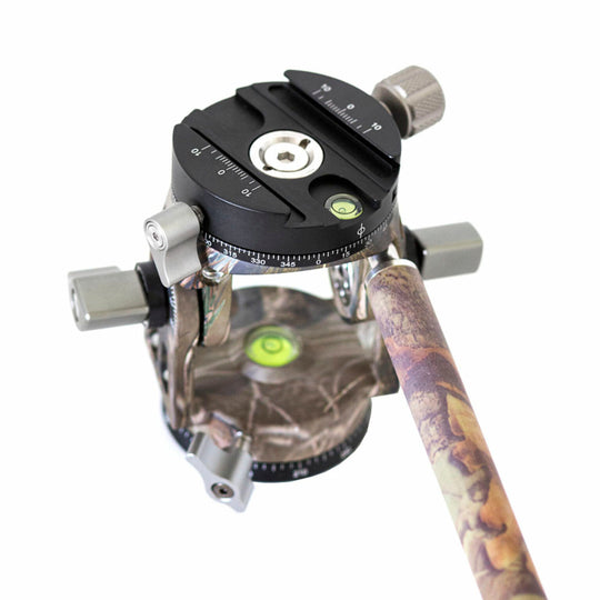 Leofoto VH-30R 2-Way Monopod Head with Panning Clamp and PU-100D Plate ��� Camouflage