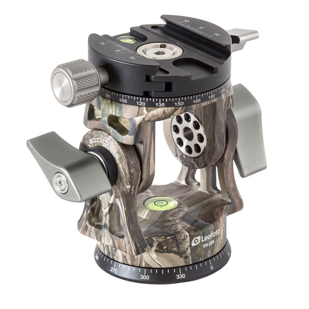 Leofoto VH-30R 2-Way Monopod Head with Panning Clamp and PU-100D Plate – Camouflage