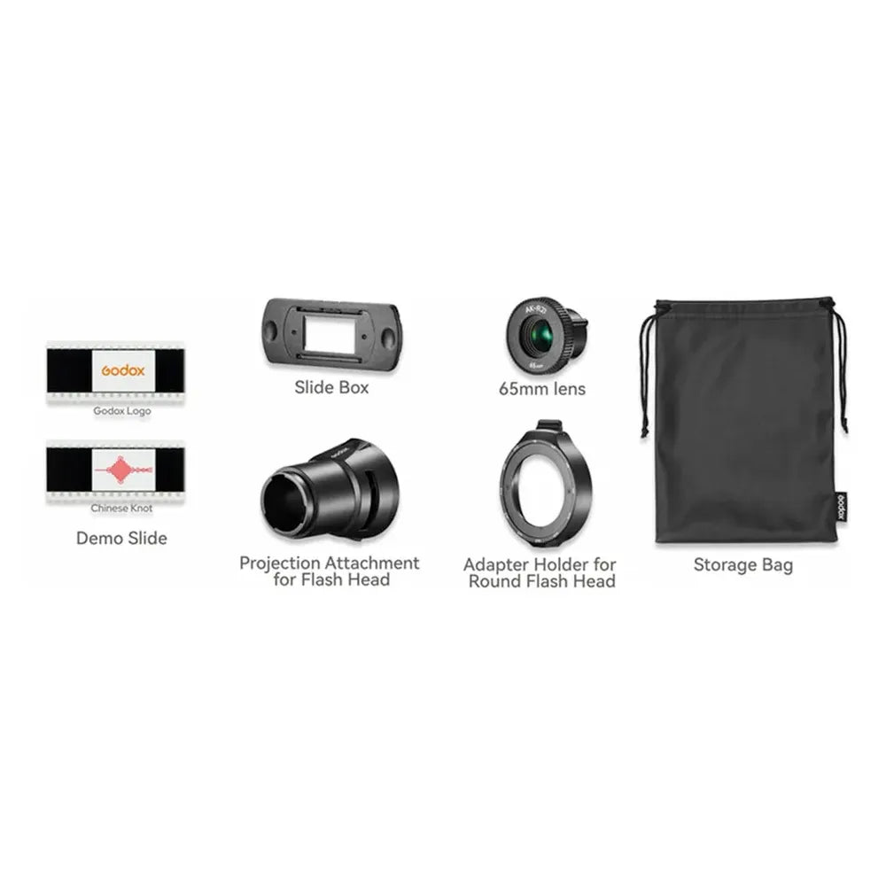 GODOX AK-R21 PROJECTION ATTACHMENT KIT FOR ROUND FLASH HEADS. INC AK-S FULL SLIDE KIT