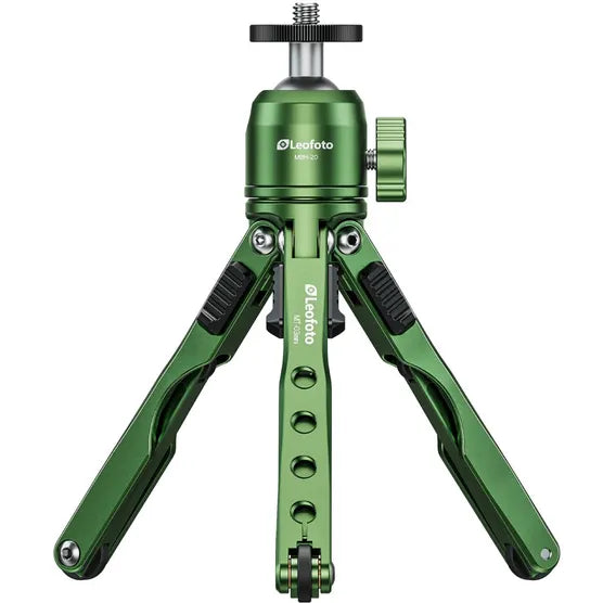 Leofoto MT-03 Mini Table Top 2 Section Tripod with MBH-20 Ball Head – Green