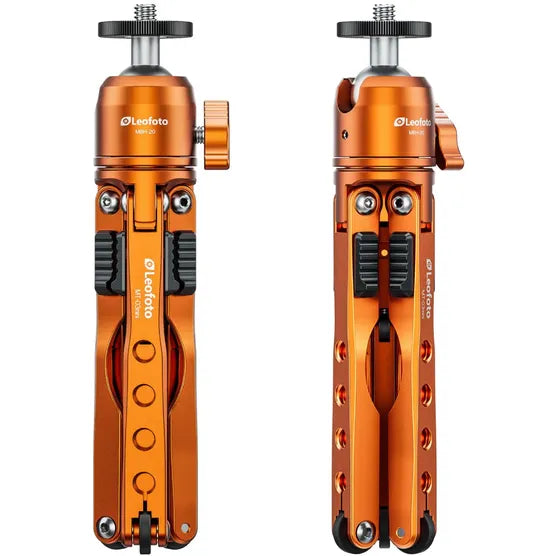Leofoto MT-03 Mini Table Top 2 Section Tripod with MBH-20 Ball Head – Orange