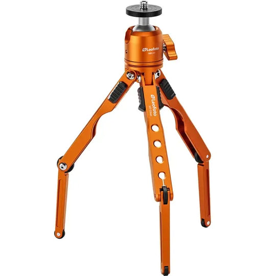 Leofoto MT-03 Mini Table Top 2 Section Tripod with MBH-20 Ball Head – Orange