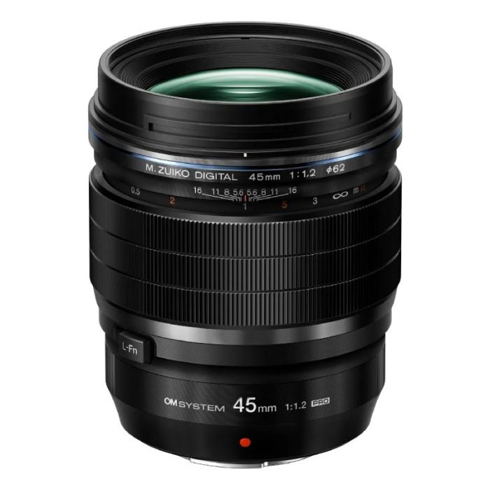 OM SYSTEM PRO 45mm f/1.2 Black Lens