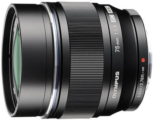 Olympus M.Zuiko 75mm f/1.8 Black Metal Body Portrait Lens