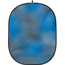 PM  Solid Pop-Up Background 6'x7' Dual Sided - Blue/Grey