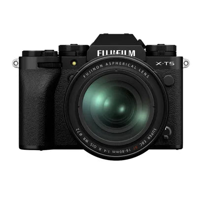 FujiFilm X-T5 Black w/XF16-80 mm f/4R OIS WR Lens Compact System Camera